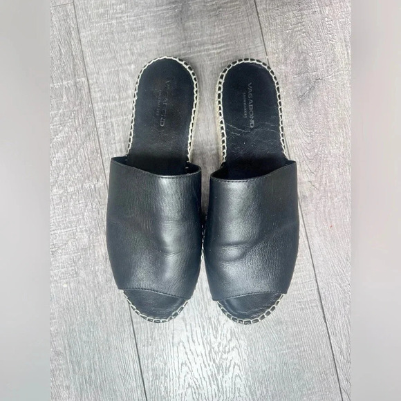 Vagabond Black Leather Platform Celeste Espadrille Size 7 - Picture 4 of 7